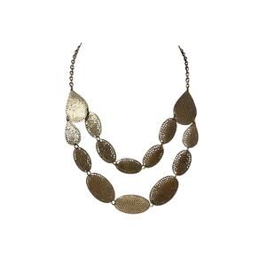 Vintage 80s Metal Bib Necklace - Boho Statement Piece